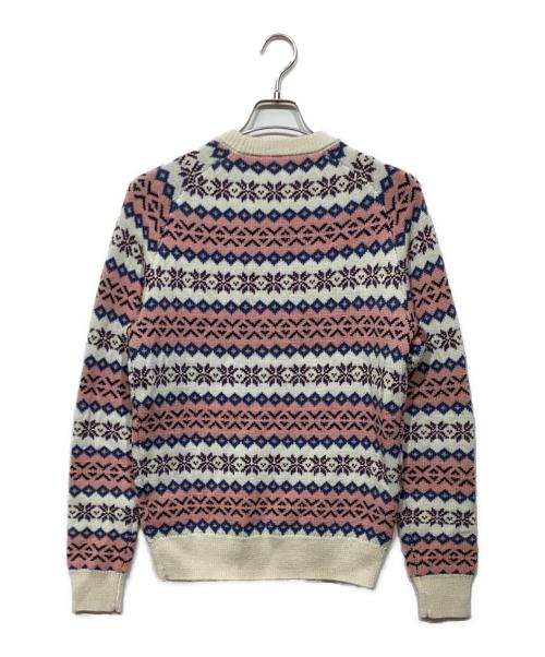 PUMA（プーマ）PUMA (プーマ) Noah (ノア) ノルディックニット ホワイト×ピンク サイズ:Sの古着・服飾アイテム