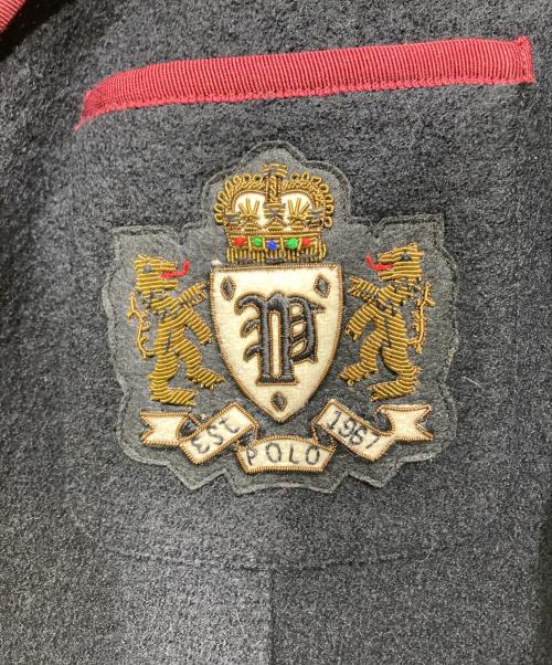 POLO RALPH LAUREN（ポロ・ラルフローレン）POLO RALPH LAUREN (ポロ・ラルフローレン) パイピングブレザージャケット ブラック×レッド サイズ:6の古着・服飾アイテム