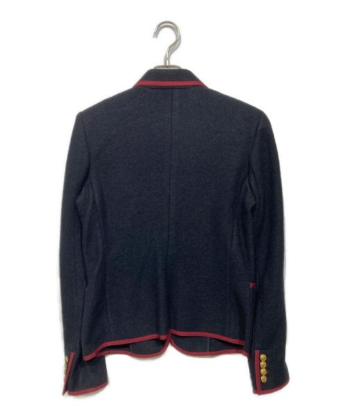 POLO RALPH LAUREN（ポロ・ラルフローレン）POLO RALPH LAUREN (ポロ・ラルフローレン) パイピングブレザージャケット ブラック×レッド サイズ:6の古着・服飾アイテム