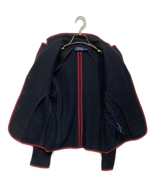 POLO RALPH LAUREN（ポロ・ラルフローレン）POLO RALPH LAUREN (ポロ・ラルフローレン) パイピングブレザージャケット ブラック×レッド サイズ:6の古着・服飾アイテム