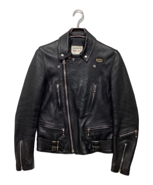 Lewis Leathers（ルイスレザース）Lewis Leathers (ルイスレザース) THE REAL McCOY'S (ザ・リアルマッコイズ) 別注LIGHTNING ディアスキンライダースジャケット ブラック サイズ:Sの古着・服飾アイテム