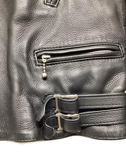 Lewis Leathers（ルイスレザース）Lewis Leathers (ルイスレザース) THE REAL McCOY'S (ザ・リアルマッコイズ) 別注LIGHTNING ディアスキンライダースジャケット ブラック サイズ:Sの古着・服飾アイテム