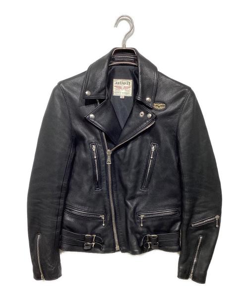 Lewis Leathers（ルイスレザース）Lewis Leathers (ルイスレザース) THE REAL McCOY'S (ザ・リアルマッコイズ) 別注LIGHTNING ディアスキンライダースジャケット ブラック サイズ:Sの古着・服飾アイテム