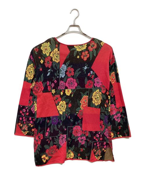 KENZO（ケンゾー）KENZO (ケンゾー) 花柄ニットワンピース ブラック×レッド サイズ:2の古着・服飾アイテム