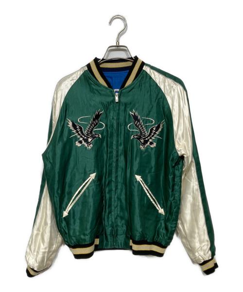 テーラー東洋（テーラートウヨウ）テーラー東洋 (テーラートウヨウ) Mid 1950s Style Acetate Souvenir Jacket ブルー×グリーン サイズ:Mの古着・服飾アイテム