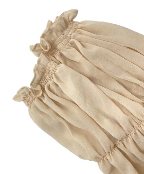 papier（パピエ）papier (パピエ) ギャザーブラウス ベージュ サイズ:Freeの古着・服飾アイテム