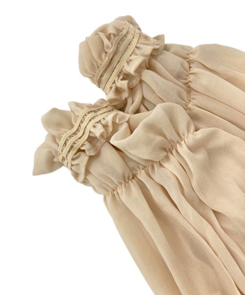 papier（パピエ）papier (パピエ) ギャザーブラウス ベージュ サイズ:Freeの古着・服飾アイテム