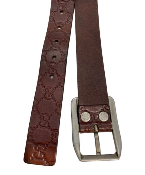 GUCCI（グッチ）GUCCI (グッチ) グッチシマ レザーベルト ブラウンの古着・服飾アイテム