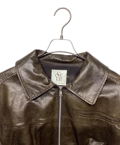 Sea Room lynn（シールームリン）Sea Room lynn (シールームリン) collab Ecoレザーヴィンテージブルゾン ブラウン サイズ:5Lの古着・服飾アイテム