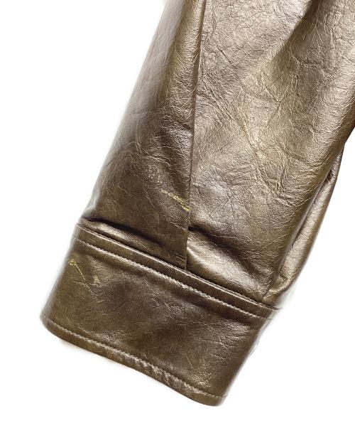 Sea Room lynn（シールームリン）Sea Room lynn (シールームリン) collab Ecoレザーヴィンテージブルゾン ブラウン サイズ:5Lの古着・服飾アイテム