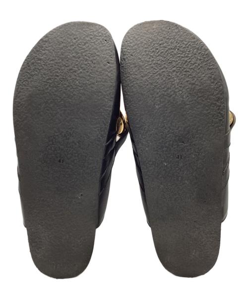 J.W.ANDERSON（ジェイダブリューアンダーソン）J.W.ANDERSON (ジェイダブリューアンダーソン) タン chain ミュール ブラック サイズ:41の古着・服飾アイテム