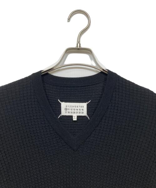 Maison Margiela（メゾンマルジェラ）Maison Margiela (メゾンマルジェラ) ウールVネックニット ブラック サイズ:Sの古着・服飾アイテム