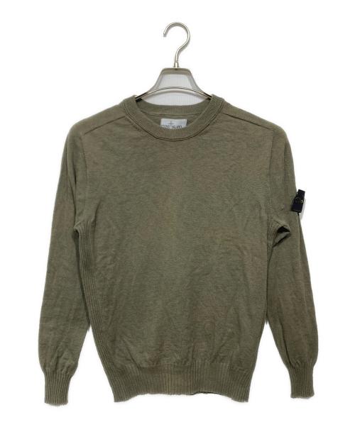 STONE ISLAND（ストーンアイランド）STONE ISLAND (ストーンアイランド) クルーネックニット オリーブ サイズ:Sの古着・服飾アイテム