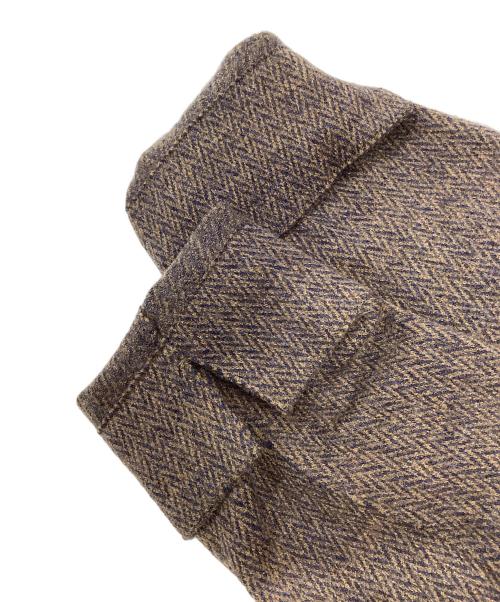 45R（フォーティファイブ・アール）45R (フォーティファイブ・アール) ジャージフラノのジャケット ブラウン×ブルー サイズ:3の古着・服飾アイテム