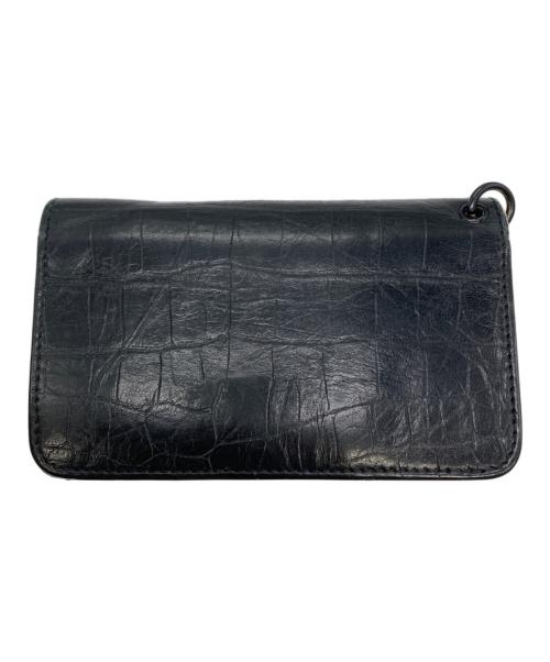 Saint Laurent Paris（サンローランパリ）Saint Laurent Paris (サンローランパリ) レザーフラップウォレット ブラックの古着・服飾アイテム