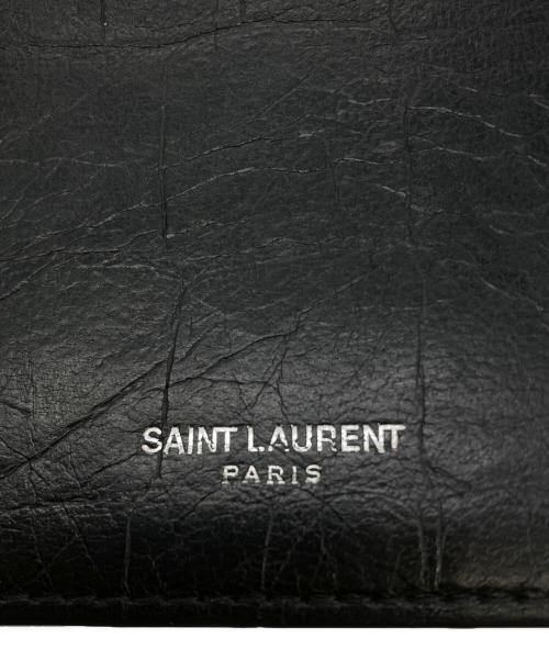 Saint Laurent Paris（サンローランパリ）Saint Laurent Paris (サンローランパリ) レザーフラップウォレット ブラックの古着・服飾アイテム