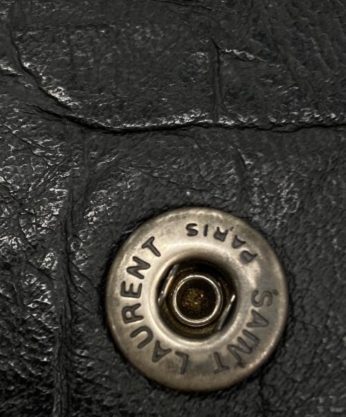 Saint Laurent Paris（サンローランパリ）Saint Laurent Paris (サンローランパリ) レザーフラップウォレット ブラックの古着・服飾アイテム