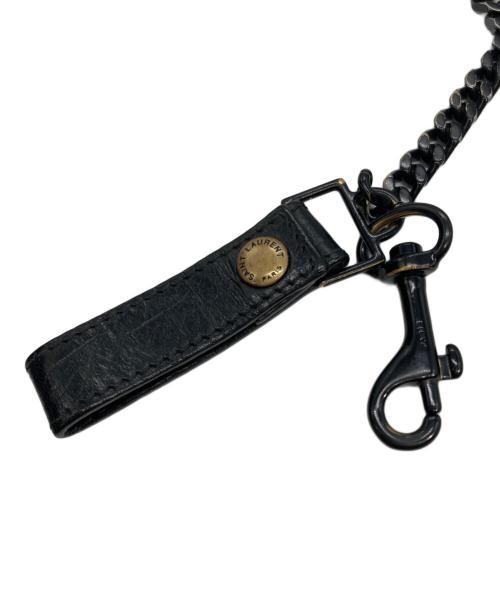 Saint Laurent Paris（サンローランパリ）Saint Laurent Paris (サンローランパリ) レザーフラップウォレット ブラックの古着・服飾アイテム