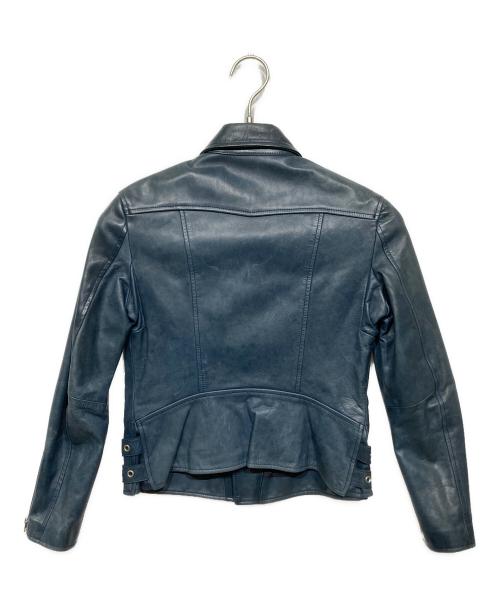 beautiful people（ビューティフルピープル）beautiful people (ビューティフルピープル) ホースレザーライダースジャケット ブルー サイズ:34の古着・服飾アイテム