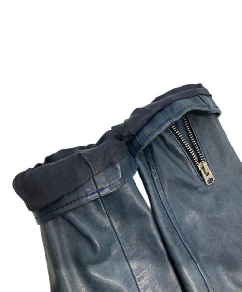 beautiful people（ビューティフルピープル）beautiful people (ビューティフルピープル) ホースレザーライダースジャケット ブルー サイズ:34の古着・服飾アイテム