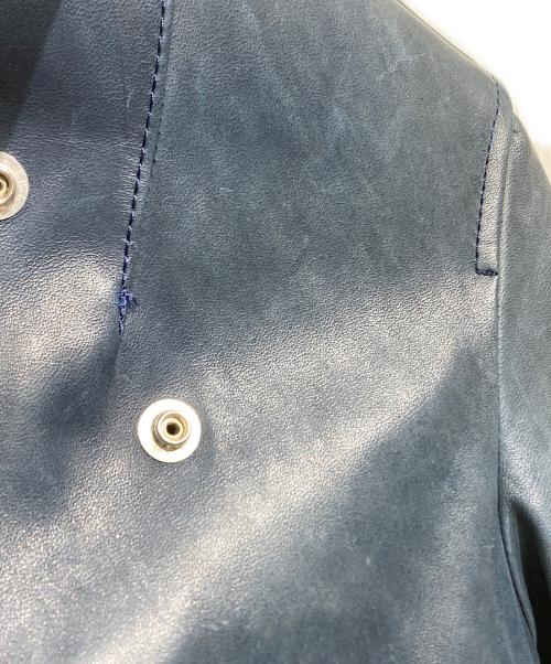 beautiful people（ビューティフルピープル）beautiful people (ビューティフルピープル) ホースレザーライダースジャケット ブルー サイズ:34の古着・服飾アイテム