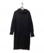 Y'sワイズ）の古着「フーデッドニットワンピース」｜ブラック