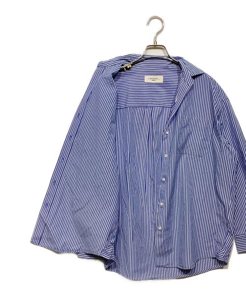 Max Mara WEEK END LINE（マックスマーラ ウイークエンドライン）Max Mara WEEK END LINE (マックスマーラ ウイークエンドライン) ストライプスキッパーシャツ ブルー×ホワイト サイズ:J38の古着・服飾アイテム