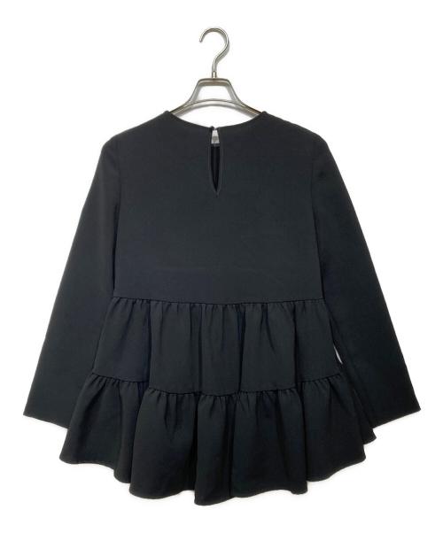 Aveniretoile（アベニールエトワール）Aveniretoile (アベニールエトワール) ダブルクロスギャザー切替ブラウス ブラック サイズ:34の古着・服飾アイテム