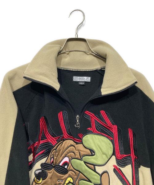 GALFY（ガルフィー）GALFY (ガルフィー) BAD DOGフリースセットアップ 143014 ブラック×ベージュ サイズ:Lの古着・服飾アイテム