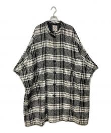 BAUM UND PFERDGARTEN（バウムウンドヘルガーデン）の古着「チェックワイドコート」｜ホワイト×ブラック
