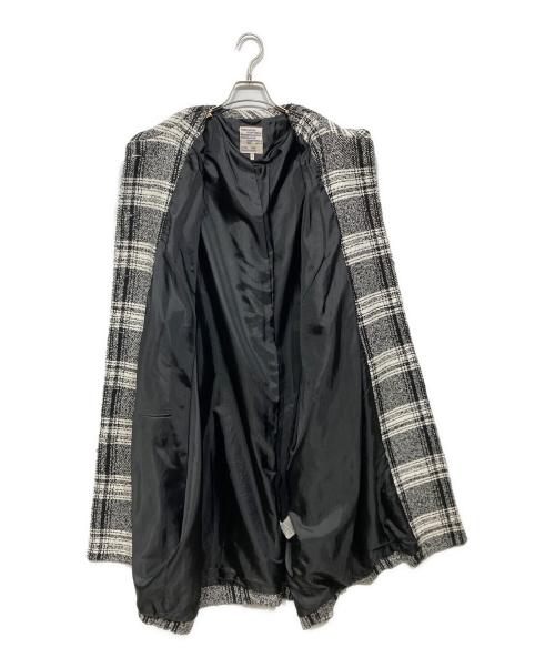 BAUM UND PFERDGARTEN（バウムウンドヘルガーデン）BAUM UND PFERDGARTEN (バウムウンドヘルガーデン) チェックワイドコート ホワイト×ブラック サイズ:34の古着・服飾アイテム