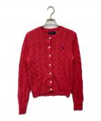 POLO RALPH LAURENポロ・ラルフローレン）の古着「ケーブルニットカーディガン」｜レッド