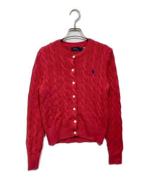 POLO RALPH LAUREN（ポロ・ラルフローレン）POLO RALPH LAUREN (ポロ・ラルフローレン) ケーブルニットカーディガン レッド サイズ:Sの古着・服飾アイテム