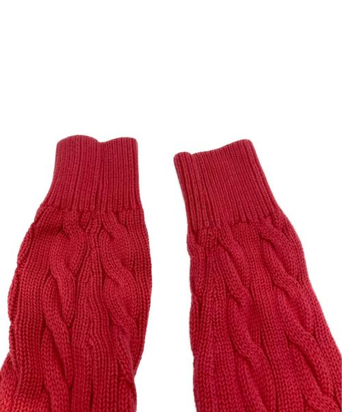 POLO RALPH LAUREN（ポロ・ラルフローレン）POLO RALPH LAUREN (ポロ・ラルフローレン) ケーブルニットカーディガン レッド サイズ:Sの古着・服飾アイテム