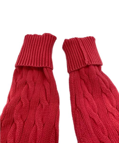 POLO RALPH LAUREN（ポロ・ラルフローレン）POLO RALPH LAUREN (ポロ・ラルフローレン) ケーブルニットカーディガン レッド サイズ:Sの古着・服飾アイテム