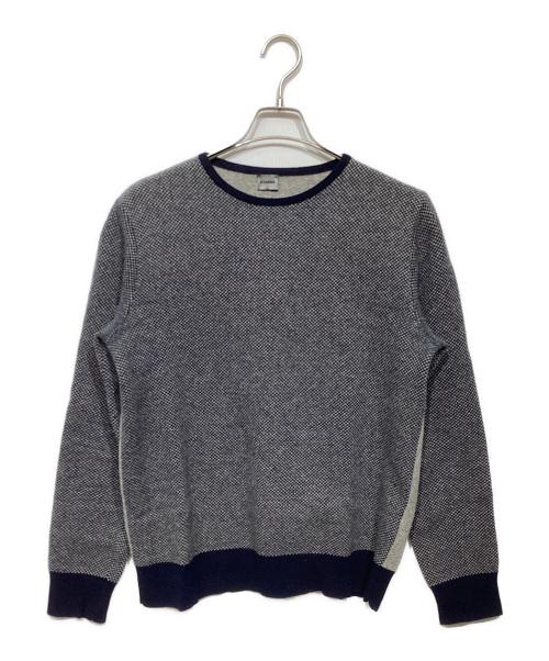 JIL SANDER（ジルサンダー）JIL SANDER (ジルサンダー) ウールニット グレー×ネイビー サイズ:記載なしの古着・服飾アイテム