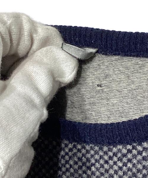 JIL SANDER（ジルサンダー）JIL SANDER (ジルサンダー) ウールニット グレー×ネイビー サイズ:記載なしの古着・服飾アイテム