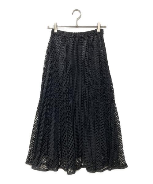 UN3D.（アンスリード）UN3D. (アンスリード) MESH ORIGAMI PLEATS SK(メッシュ オリジナル プリーツ） ブラック サイズ:36の古着・服飾アイテム