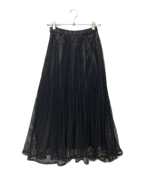 UN3D.（アンスリード）UN3D. (アンスリード) MESH ORIGAMI PLEATS SK(メッシュ オリジナル プリーツ） ブラック サイズ:36の古着・服飾アイテム