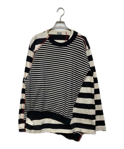 kolor/BEACON（カラービーコン）kolor/BEACON (カラービーコン) swiching border longsleeve t-shirt ホワイト×ブラック サイズ:3の古着・服飾アイテム