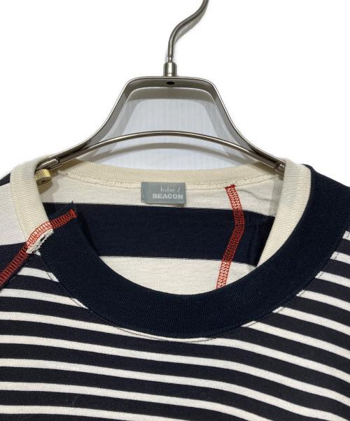 kolor/BEACON（カラービーコン）kolor/BEACON (カラービーコン) swiching border longsleeve t-shirt ホワイト×ブラック サイズ:3の古着・服飾アイテム