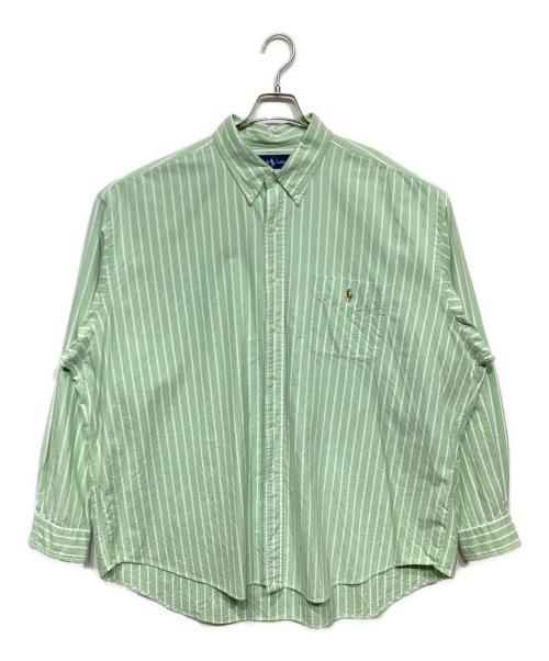 RALPH LAUREN（ラルフローレン）RALPH LAUREN (ラルフローレン) ストライプBDシャツ グリーン サイズ:XXLの古着・服飾アイテム