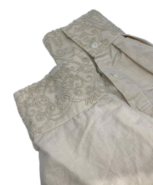 ne quittez pas（ヌキテパ）ne quittez pas (ヌキテパ) Heavy Linen Code Emb Shirts Dress ホワイト サイズ:記載なしの古着・服飾アイテム