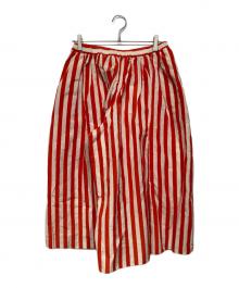 apuntob（アプントビー）の古着「GATHERED PANT」｜レッド×ホワイト