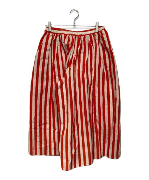 apuntob（アプントビー）apuntob (アプントビー) GATHERED PANT レッド×ホワイト サイズ:Mの古着・服飾アイテム