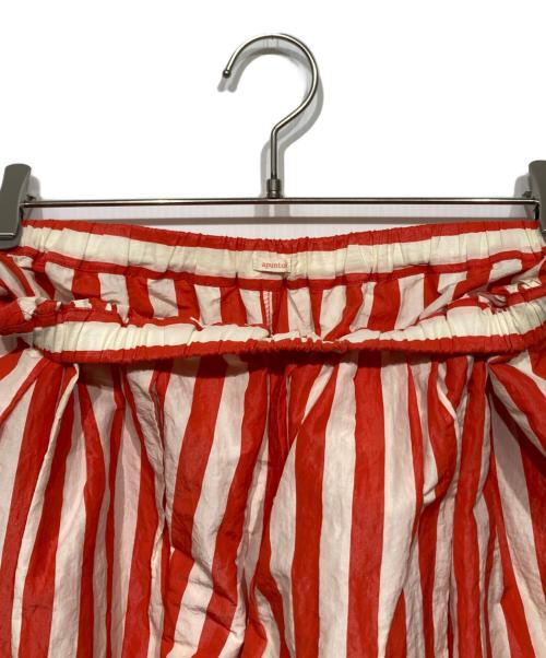 apuntob（アプントビー）apuntob (アプントビー) GATHERED PANT レッド×ホワイト サイズ:Mの古着・服飾アイテム