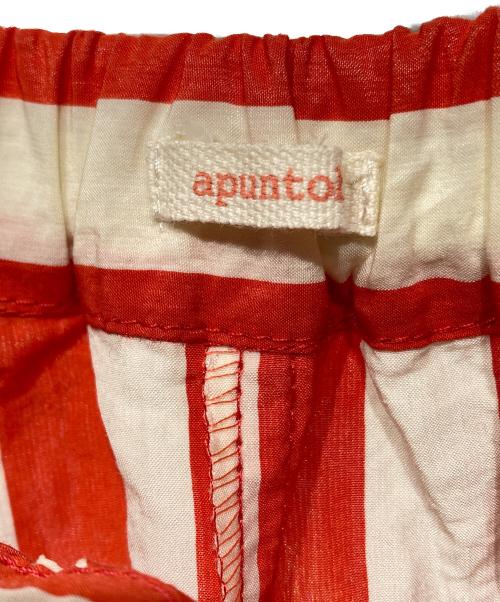 apuntob（アプントビー）apuntob (アプントビー) GATHERED PANT レッド×ホワイト サイズ:Mの古着・服飾アイテム