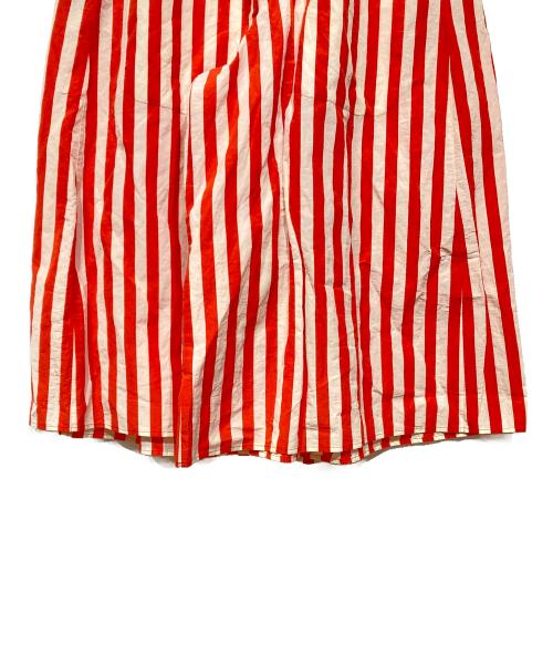 apuntob（アプントビー）apuntob (アプントビー) GATHERED PANT レッド×ホワイト サイズ:Mの古着・服飾アイテム