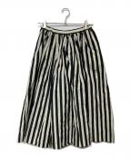 apuntobアプントビー）の古着「GATHERED PANT」｜ブラック×ホワイト