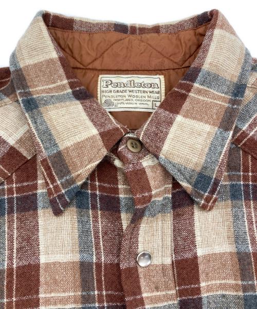 PENDLETON（ペンドルトン）PENDLETON (ペンドルトン) ウエスタンシャツ ブラウン×ホワイト サイズ:Lの古着・服飾アイテム